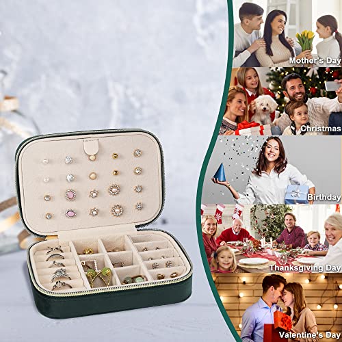 Dajasan Velvet Travel Jewelry Box, Mini Travel Jewelry Case, Small Portable Travel Jewelry Organizer For Women Girls (Green) #TOP5