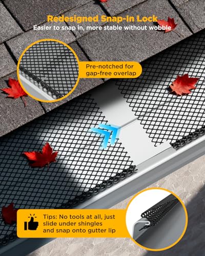 Image of 201 Ft Lock-in Gutter Guard Mesh, 6 Inch Leaf Filter Gutter Covers