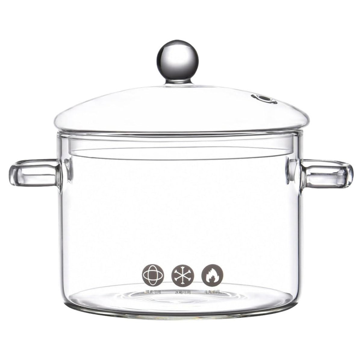 Casserole en Verre avec Couvercle 1500ml Marmite Borosilicate pour Cuisson Pâtes