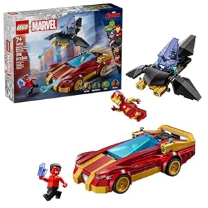 LEGO Marvel Iron Man Car & Black Panther vs. Red Hulk Building Toy – Marvel Superhero Toy for Kids, Boys and Girls, Ages 7+ – with 3 Minifigures – Gift Idea for Birthday – 76310