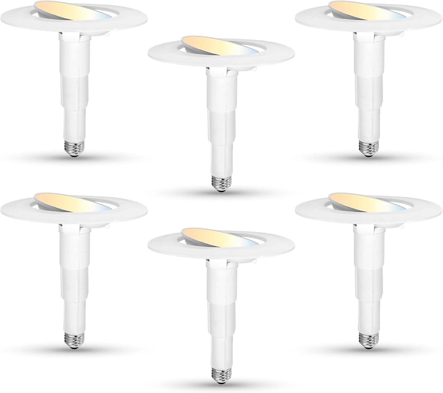 Soliseed 5/6 Inch 5CCT LED Can Light Gimbal Retrofit Downlight,Angled Adjustable,Recessed Lighting Selectable 2700K/3000K/3500K/4000K/5000K,13W=60W,800LM,Dimmable,Easy Install,6 Pack