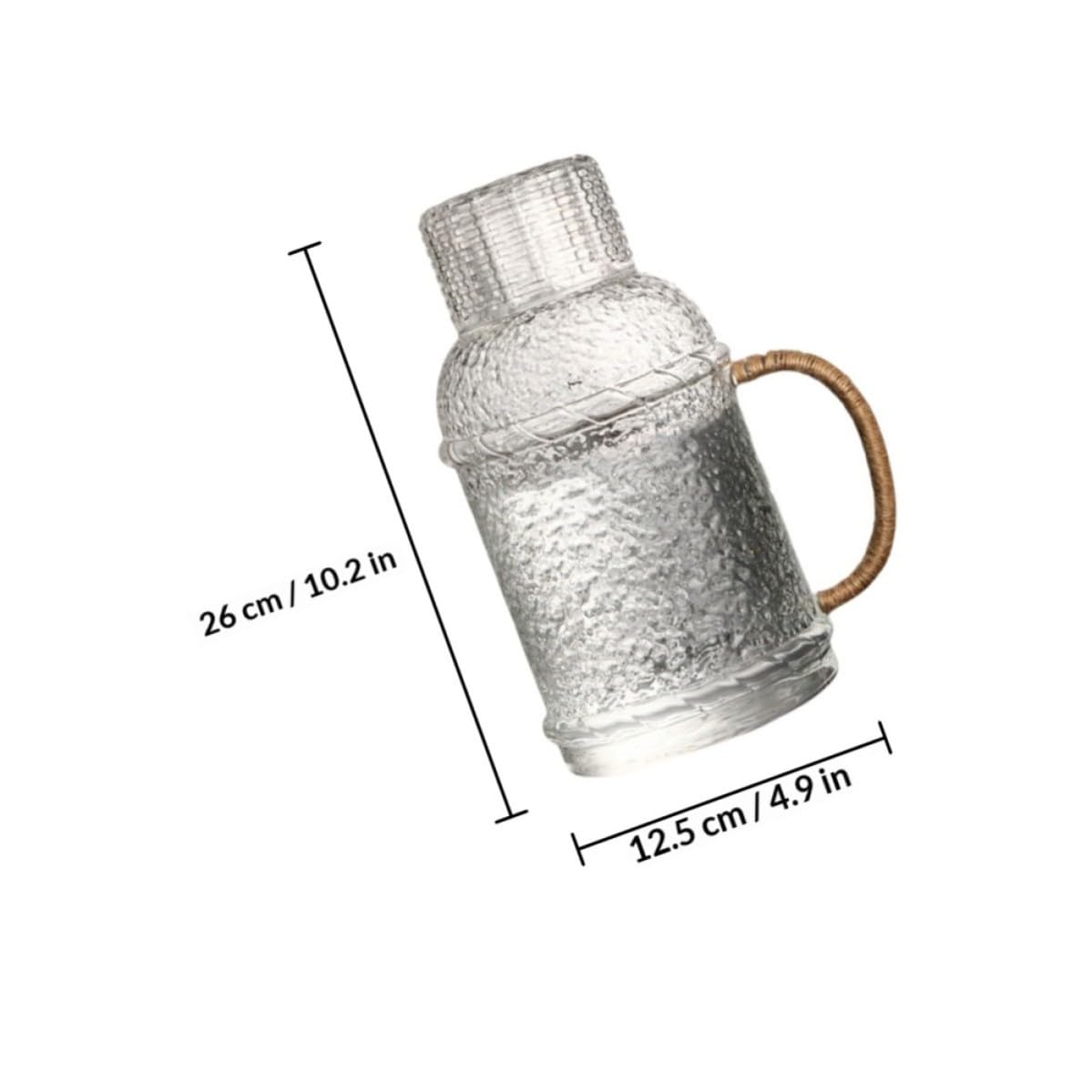 Genérico Jarra de Agua de Vidrio de 2l Tapa, Diseño Antideslizante y Vertido Cómodo Hogar y Fiestas