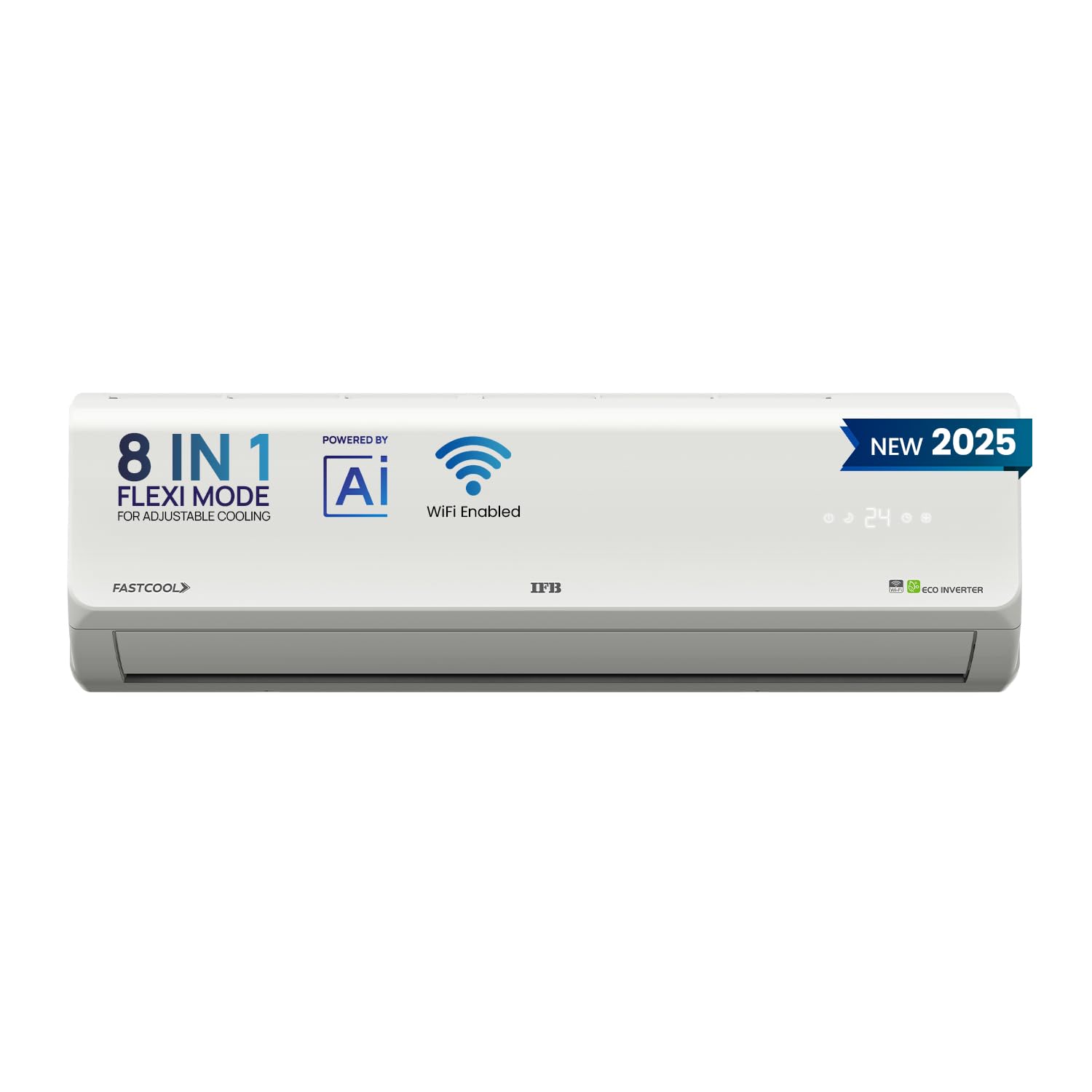 IFB 2025 Model Silver Plus Smart Series 1.5 Ton 5 Star In-built Wifi Split AC with HD Compressor, AI, Dual Gold Fin & 8-in-1 Flexi Mode - White (CI185SL22SGN1, Copper Condenser)