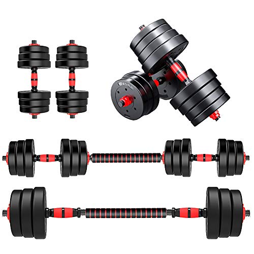 Bavpelp Mancuernas 2 En 1 Juego De Mancuernas Combinación con Varilla De Conexión Gimnasio En Casa Ejercicio Físico 10/15/20/30/40 Kg Adecuado para Hombres Y Mujeres(Size:88lbs/Pair)