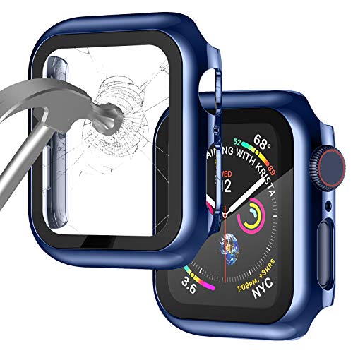 Image of Case Compatible with Apple Watch 38MM Series 3 /2 /1 / with Built-in Tempered Glass Screen Protector, All-Around Ultra-Thin Bumper Full Cover Hard PC Protective Case for iWatch