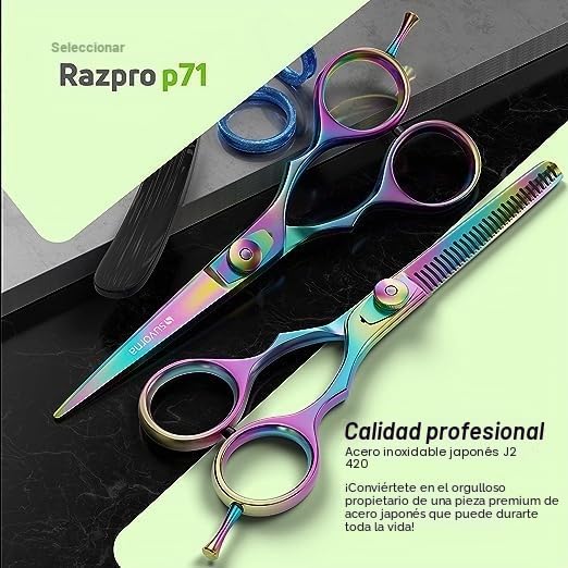 Suvorna Tijeras de corte de pelo profesionales de 5,5 pulgadas con tijeras de entresacar para cortar el pelo, tijeras de pelo profesionales de mano derecha