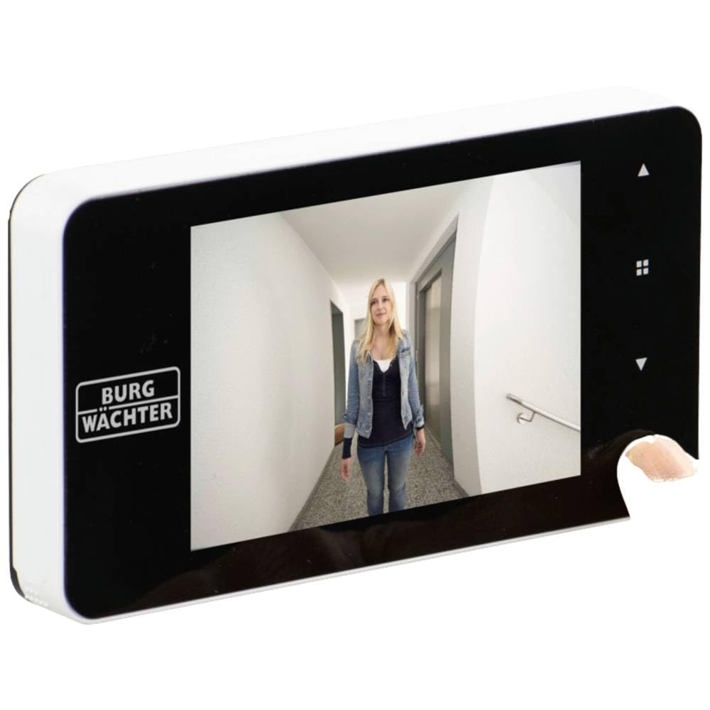 BURG-WÄCHTER Mirilla digital Door eGuard con timbre, Mirilla electrónica con cámara y monitor, Visión nocturna, Grosor puerta 38-110 mm, Pantalla 3,2", DG 8200, Blanco