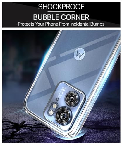Image of NISHTECH for Moto Edge 40 5G Premium Transparent Hybrid Soft Slim Dust Proof Back Case Cover Silicone with Camera Protection