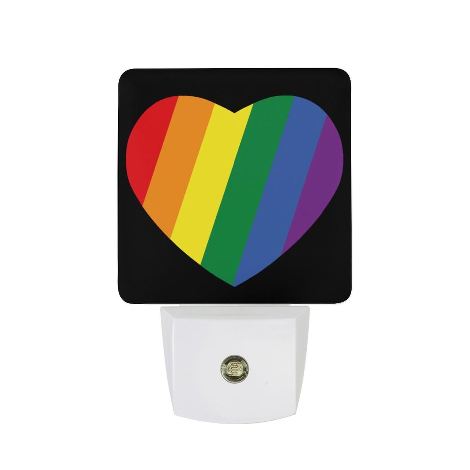Nqrxadcrt Style Rainbow Heart Lgbtq Night Light Plug In Wall Lights Bedside Lamp Bedrooms Home Hallways Decoration