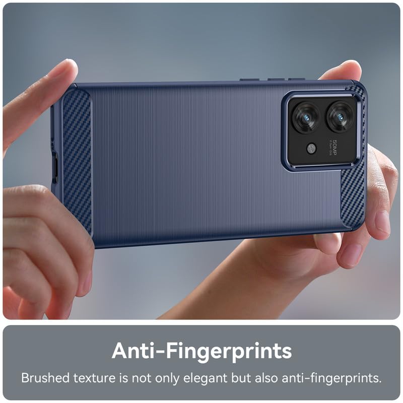 Image of Hybrid Carbon Fiber Back Case for Moto Edge 40 Neo (Blue)