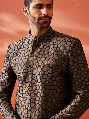Image of VASTRAMAY mens VASTRAMAY Men's Coffee Silk Blend Jodhpuri