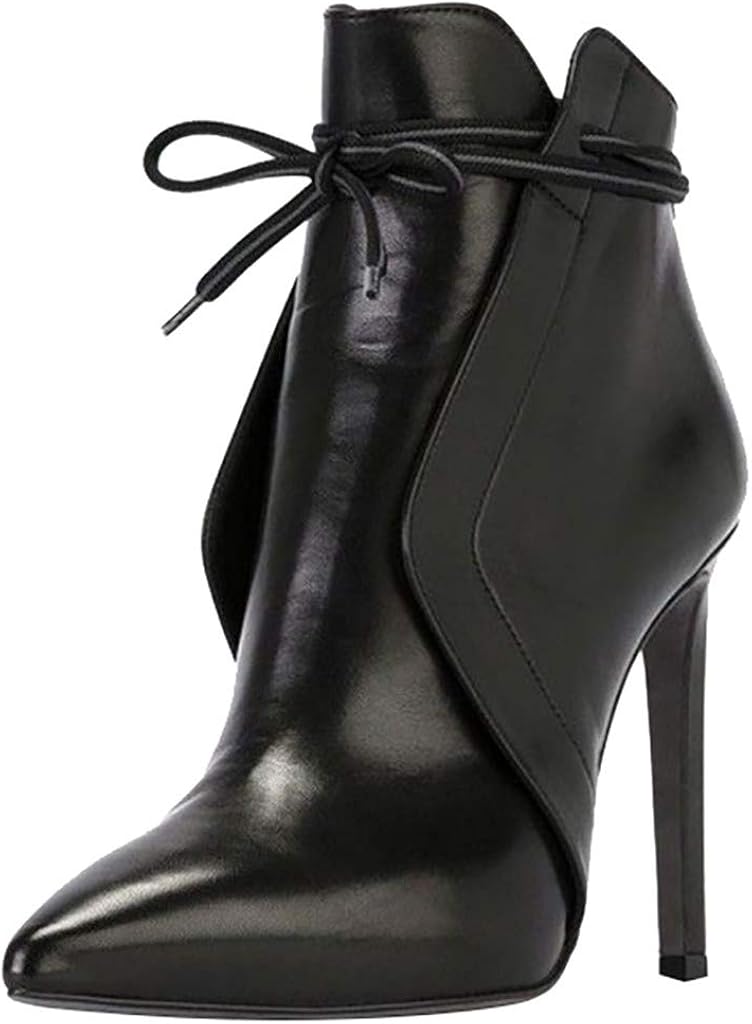 black short boots with heel