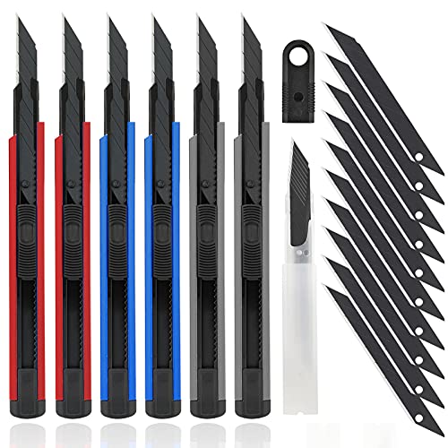 DOWELL Utility Knife, 6 Pcs Box Cutter, 20 Pcs 9mm Blades Blades...
