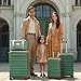 TAKUMI Luggage Sets 5 Piece Lightweight Carry On luggage with Duffel Bag ABS+PC Hardshell Suitcases with YKK zippers Double Spinner Wheels Travel Luggage with TSA Lock(GREEN BROWN, 5 PIECE SET)