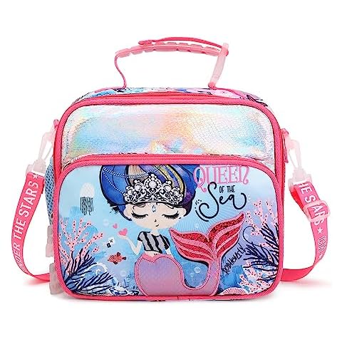 Robhomily Mermaid Kids Lunch Bag for Girls - Insulated and Easy to Clean Cover