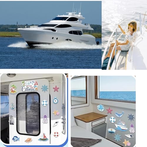27 imanes decorativos para puertas temática crucero miniatura 3