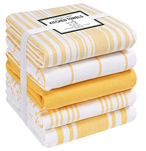 Opiniones y reviews de Toallas de cocina algodón - solo los mejores. 33 Cotton Clinic Paños de Cocina 100% Algodon Set de 5 hostelería, Trapos Cocina, Toallas de té, Toallas de Bar, Lavable a máquina Toallas de Cocina 40 x 70 cm Amarillo