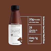 Vista 3 de Soylent Batido de reemplazo de comida de chocolate cremoso a base de plantas, contiene 0.71 oz de proteína vegana completa, listo para beber, 14