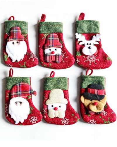 Image of 6 PCS Christmas Stockings, Stockings Christmas, Christmas Decorations, Christmas Stocking Classic Socks for Xmas Home Decor, Christmas Socks, Christmas Stockings, Christmas Decorations Items
