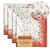 Picture of Maison d' Hermine Cloth Napkins Set of 4 100% Cotton for Thanksgiving Christmas Decorations Everyday Reusable Square Fall Napkins Cloth Washable Dinner Party (Bagatelle, 20"x20")