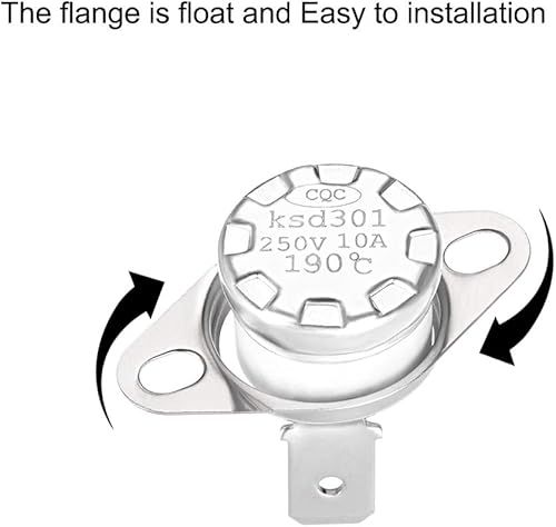 Miniatura 6 de uxcell KSD301 Termostato 482.0 F482F 10A Normalmente Cerrado N.C Ajuste Snap Disc Interruptor de temperatura para microondas, horno, cafetera 5