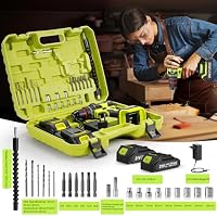 21V Akku bohrhammer, Bürstenlose Akkuschrauber Set mit 2 * 2000 mAh Akku, 3/8" Bohrfutter, 21+3 Drehmoment, Max 60 N.m Akku Bohrmaschine, Led lichter & 2-Gang, 29 PCS zubehör für elektrowerkzeuge – Ansicht 9