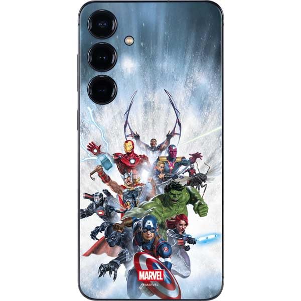 Skinit Decal Phone Skin Compatible with Galaxy S24 - Officially Licensed Marvel Avengers Assembled Design