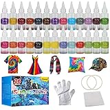 Färben Sie Ihre eigenen Hemden: Erleben Sie die beliebte Kunst des Krawattenfärbens mit dem Etmury Tie Dye Kit! Mit diesem kompletten Set können Sie mit dem Färben der gewünschten Stoffe oder Kleidungsstücke beginnen. Fügen Sie es einfach zu Ihren eigenen Kleidungsstücken hinzu. Es sind genügend Vorräte für bis zu 26 Projekte enthalten, also genießen Sie es mit Ihren Freunden.