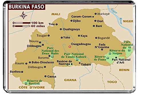 Aimant de réfrigérateur carte du Burkina Faso