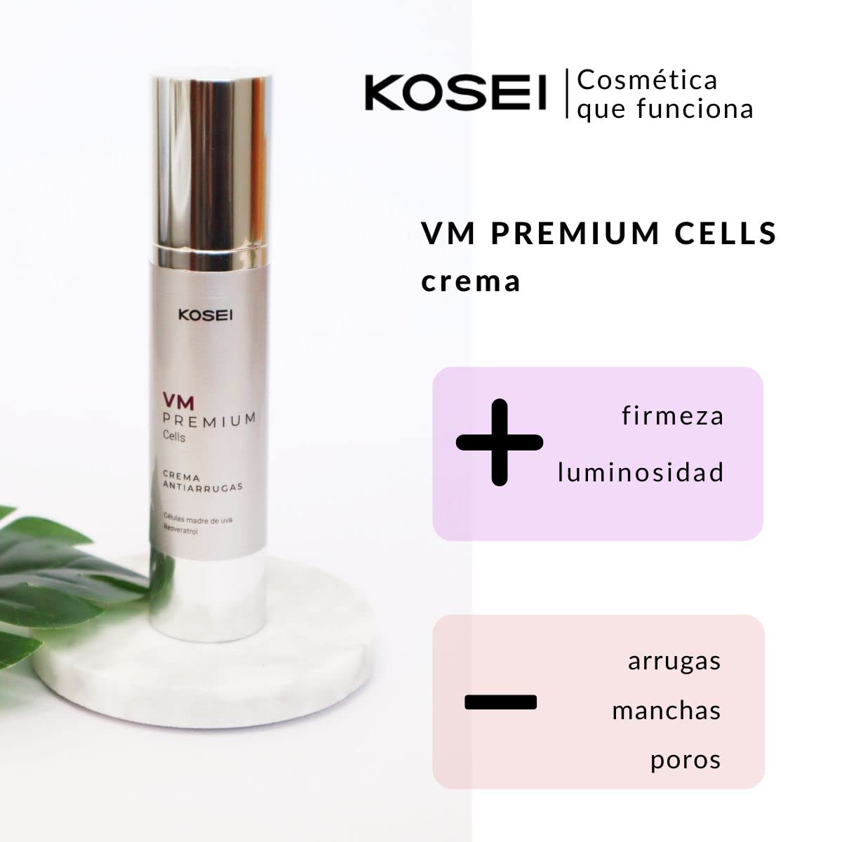 KOSEI - Pack Tratamiento Antiedad - Crema Antiarrugas 50ml + Serum facial Reafirmante 30ml - Crema hidratante facial, serum que estimula la producción de colageno acido hialuronico. Unisex.
