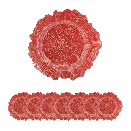 Platos plásticos resistentes color rojo pack x6 miniatura 1