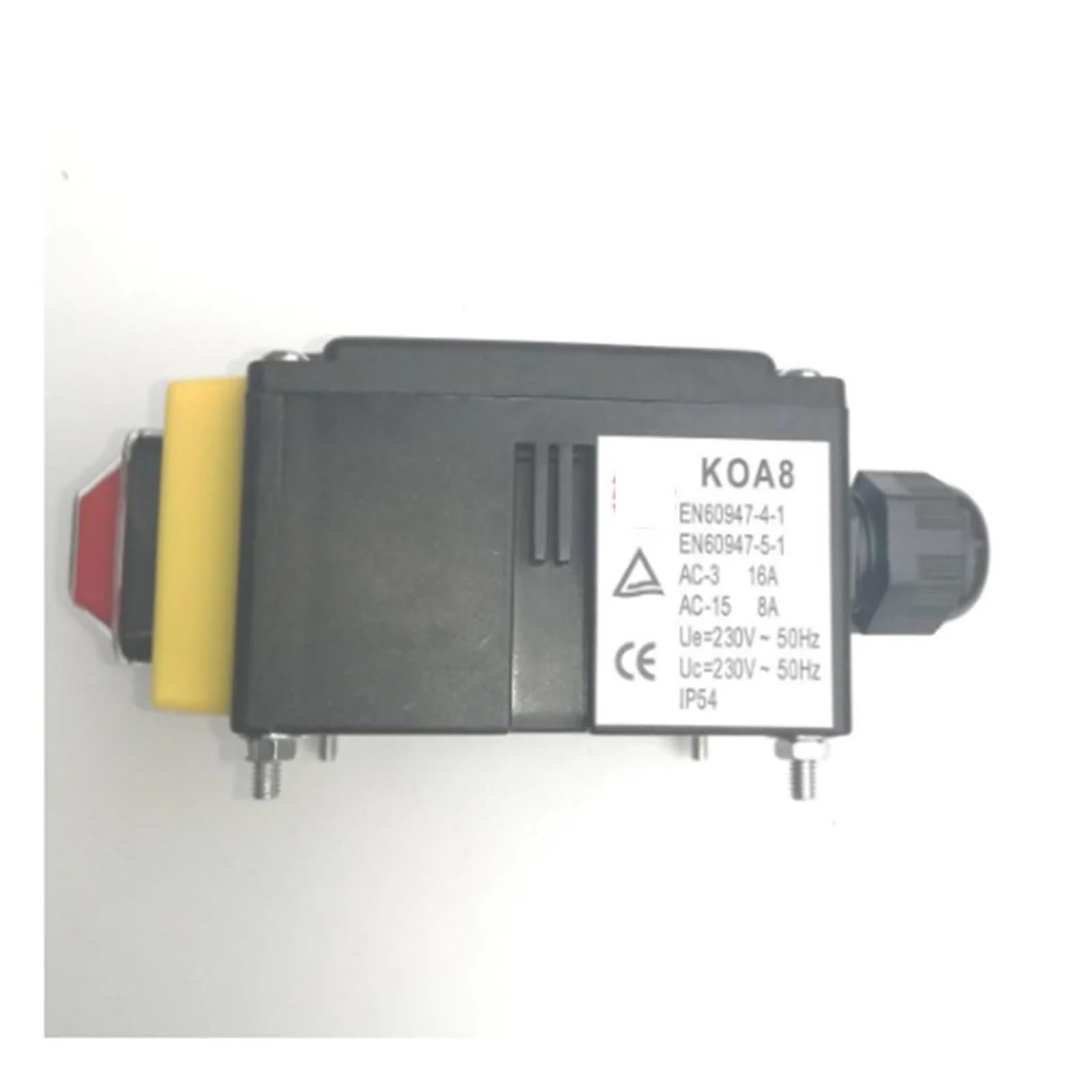 Interruptor de encendido, Interruptor electromagnético industrial KOA8 de 230 V y 16 A, pulsador encendido apagado con protección contra cortes energía subtensión