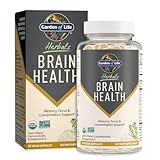Garden of Life Brain Health Supplement with Organic Lion’s Mane & Turmeric, Non-GMO, Gluten-Free, Mint Flavor - For Memory, Focus & Healthy Brain Function