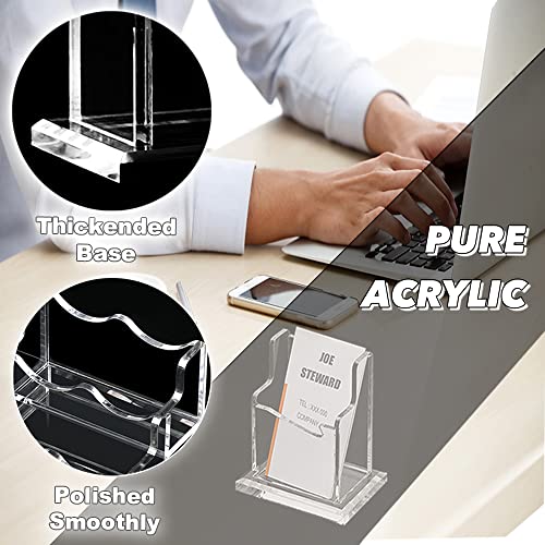 Acrylic Business Card Holder For Desk, Vertical Clear Business Name Card Display Stand, Desk Accessory Business Name Card Organizer (Vertical, 1-Slot) #TOP1