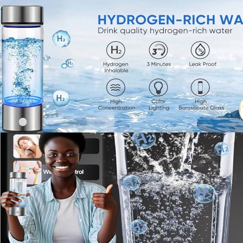 Hydrogen Water Bottle, Portable Hydrogen Water Bottle Generator with SPE PEM Technology Water Ionizer, Hydrogen Water Machine Improve Water for Home, Office, Travel, Exercise - Image 6