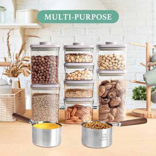 Haustier Löffel-Messbecher, Edelstahl Messbecher, abgestufter Löffel Messbecher, Katze, Hunde Löffel Messbecher, stabiles Edelstahl-Design, ideal zum genauen Abmessen von Nass und Trockenfutter