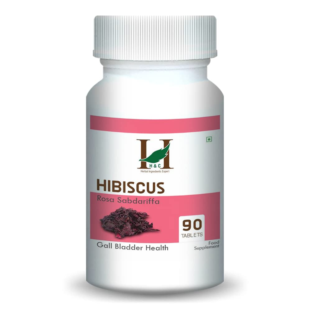 H&C Herbal Ingredients Expert Hibiscus - 350 mg | 90 Tablets | For Detoxification and Cardiac Health