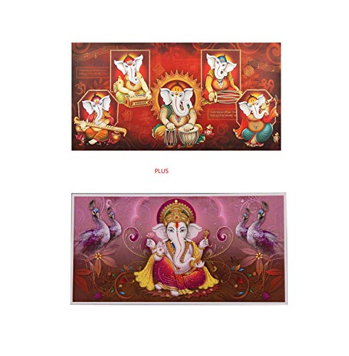Poster Ganesha haute impression multicolore d'art vertical lot de 2