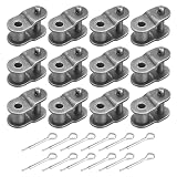 PATIKIL Rollenketten-Versatzglied (1/2 Zoll) (12 Stück), Karbonstahl, halbe Glieder, Kettenendverbinder, geteilte Glieder, Hauptkurbelverbinder, Anzug für – 08A Kette/Fahrräder/Motorräder