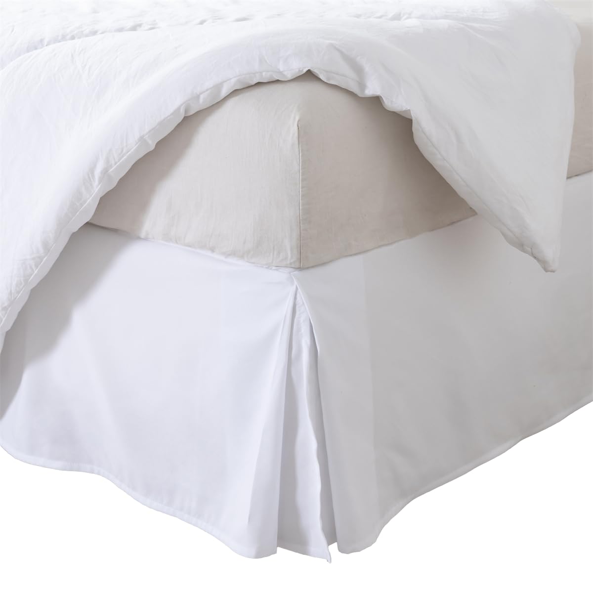 Bedding 1 Piece Bed Skirt Soft Delicate Fit Ruffled Hem 14" Drop Hotel Quality for Bedrooms use White Twin XL