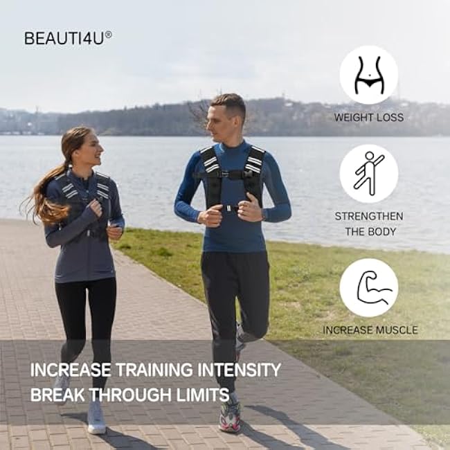 Weighted Vest for Strength Training - 11lbs - Heavy Duty Tactical Weight Vest for Fitness, CrossFit, and Endurance Workouts, Adjustable and Comfortable Design