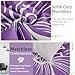 Menghomeus Floral Comforter Set King Purple Floral Pattern Printed on Grey, Soft Microfiber Bedding Set Lightweight Bed Set for All Season (1 Comforter, 2 Pillowcases)