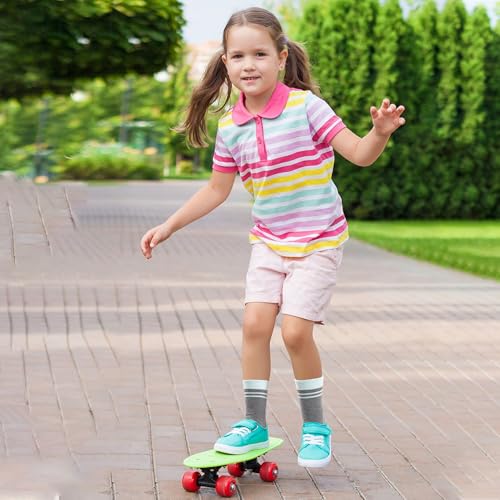 Image of 12 Pairs Boys Crew Socks, Kids Athletic School Socks Ages 2-14 | Trendy vibrant checkered patterns,fit school classes, sports training and playdates for all daily occasions