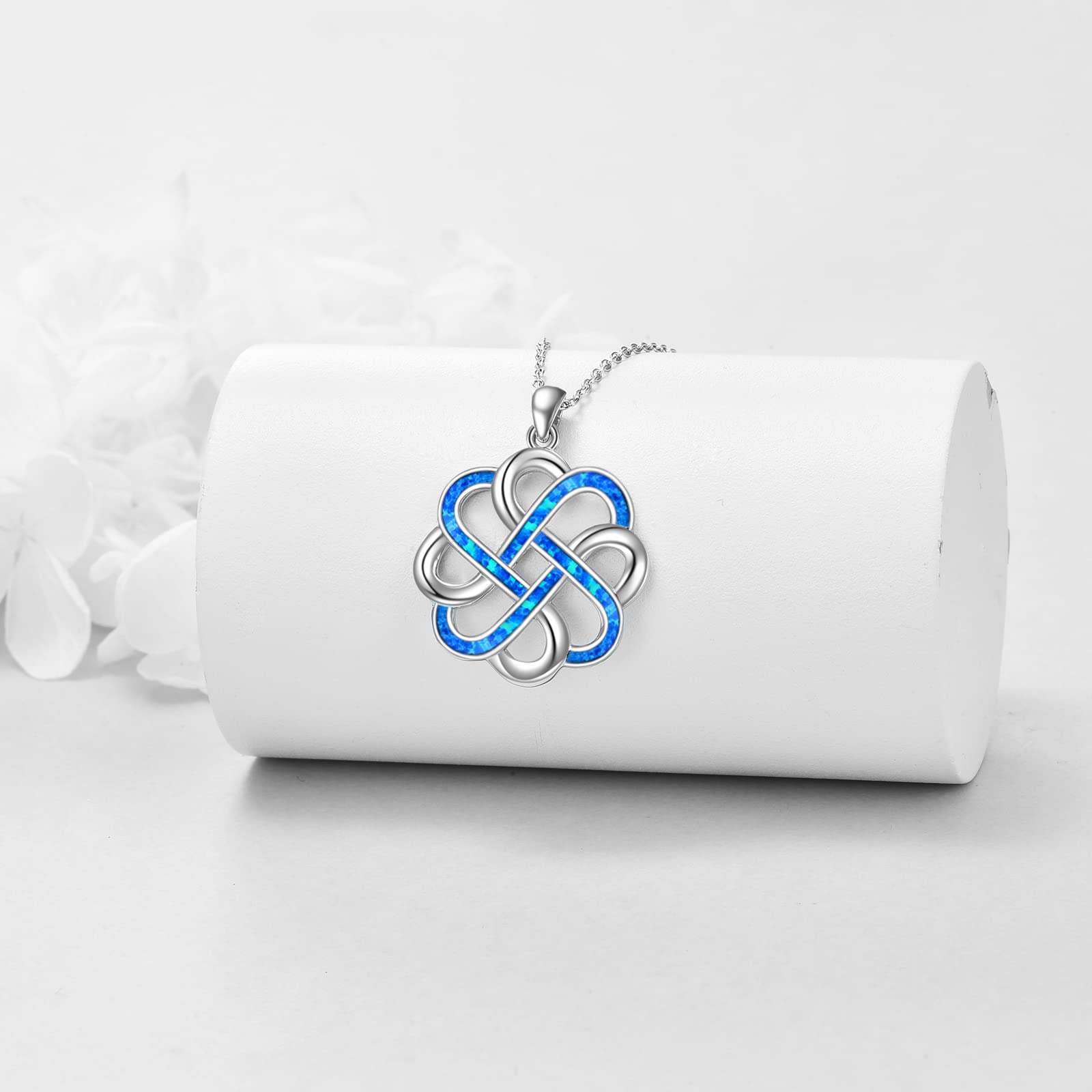 YFN Keltischer Knoten Halskette Sterling Silber Keltisch Anhänger Kette Schmuck Geschenke für Damen Mädchen