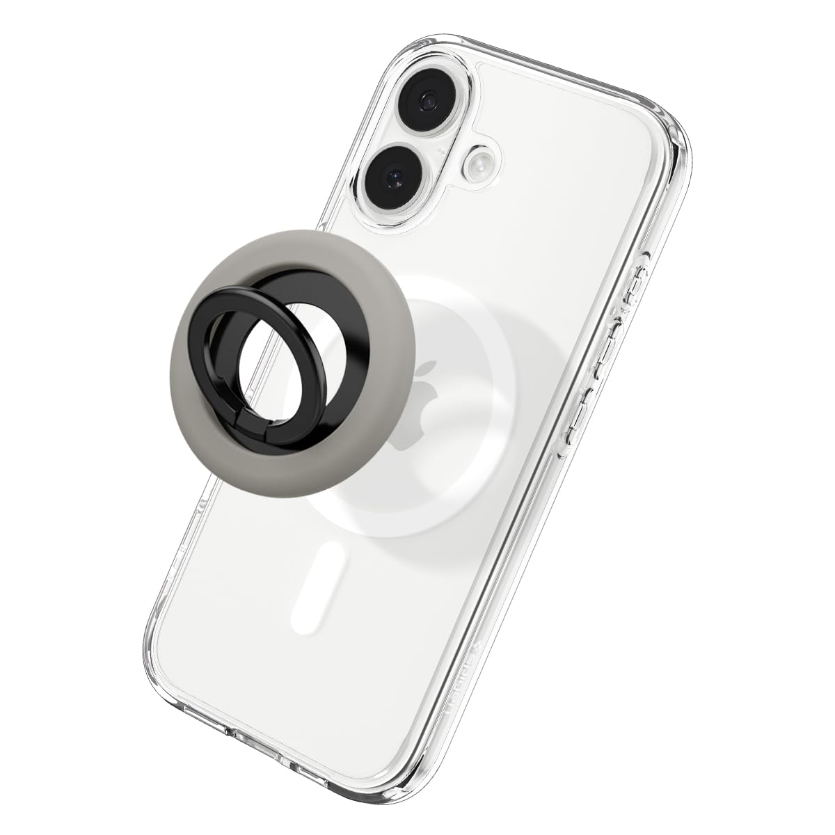 Spigen NanoPop MagFit Anello MagSafe per Telefono [Supporto a Cerniera Rotante] Compatibile con iPhone 17 17e 16 15 14 13 Pro e Cover MagSafe/​Pixelsnap per Samsung S26 S25 Ultra, Pixel 10 10a - Grigio
