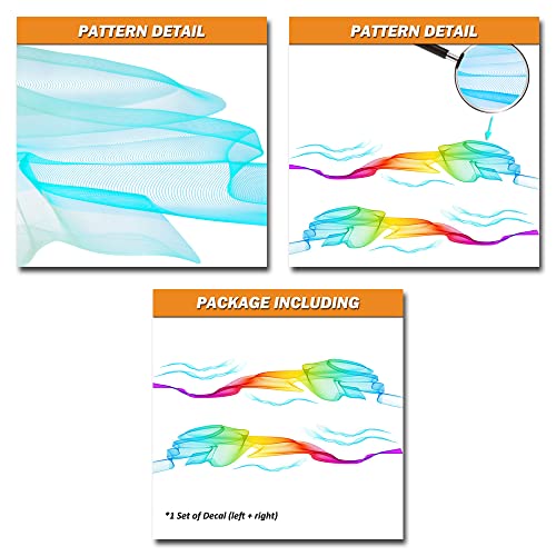 Image of 1 Set Rainbow Streamer Graphics Car Auto Body Side Sticker Colourful Smoke Vinyl Sticker Car Self-Adhesive Side Strip Decal, 82.67'' x 16.53''