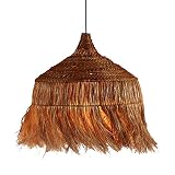 Casa Moro Boho Chic Rattan Lampe MANADO aus Abaca handgeflochte Strohlampe mit E27 Fassung Kabel Baldachin | INDL2033