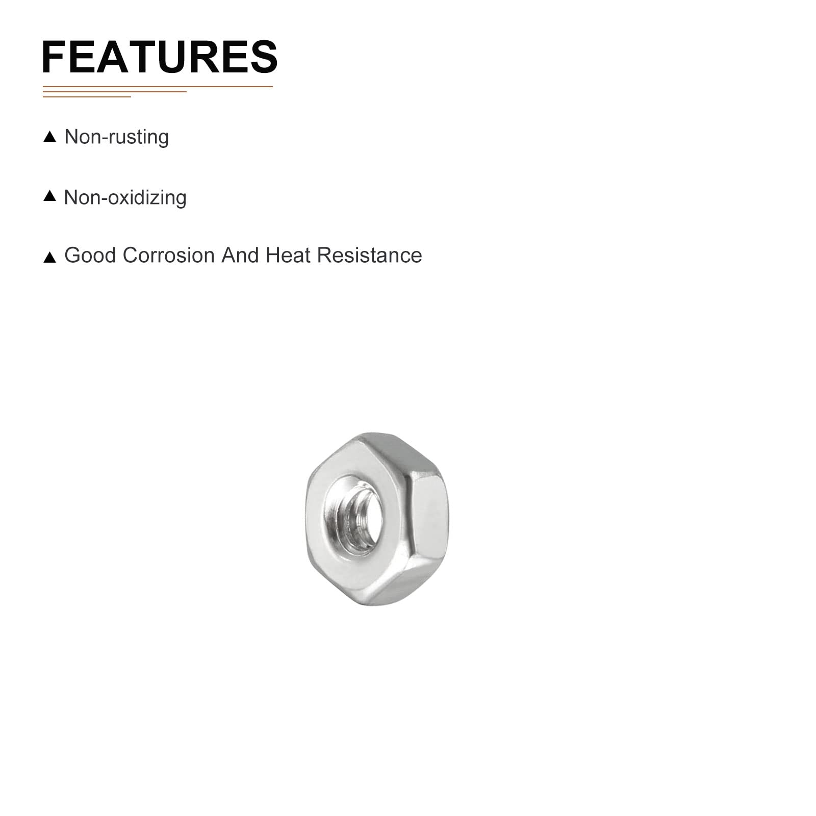 DTGN #4-40(UNC) Hex Nuts - 100Pack - Good for Home Garage Repair - 304 Stainless Steel Hexagonal Nuts - Silver - Image 3