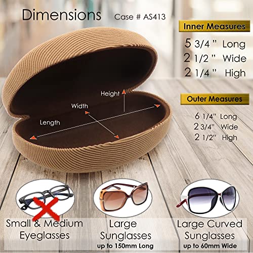 Image of MyEyeglassCase Large Hard Sunglasses Case | fits Large curved Sunglasses, with microfiber bag and cleaning cloth