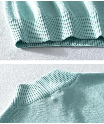 Men Winter Pullover Sweater Stand Collar Half Zip Cotton Thickened Knit Solid Business Casual Sweater4